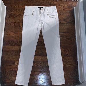 Forever 21 white zipper jeans